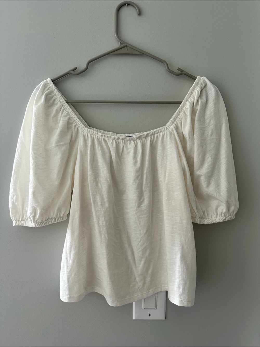 Old Navy Cream Off-Shoulder Puff Sleeve Blouse